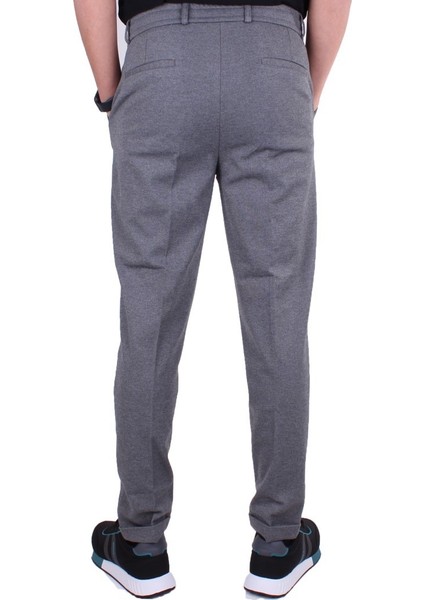 DMG23-611275 Gri Normal Bel Double Paça Flota Cepli Erkek Pantolon