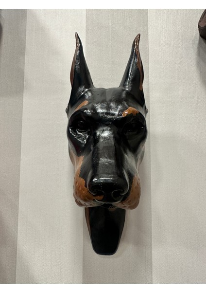 Parlak Siyah Doberman, Köpek Duvar Dekorasyon Ürünü, Dekoratif Duvar Objesi