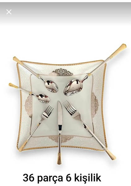6 Kişilik Paslanmaz Çelik Bıçak ve Çatal Takımı, Gold ve Gümüş Renk Seçenekleri indirimleri