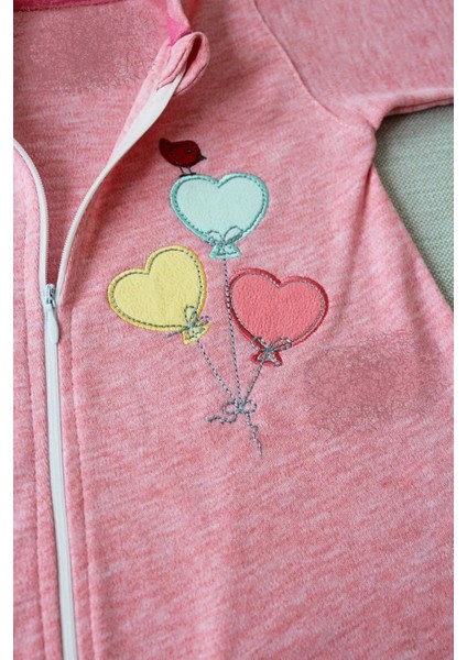 3-6 18-24 24-36 Ay Uçan Balonlar Nakışlı Ef Boy Fermuarlı Kız Çocuk Tulumu fırsatları