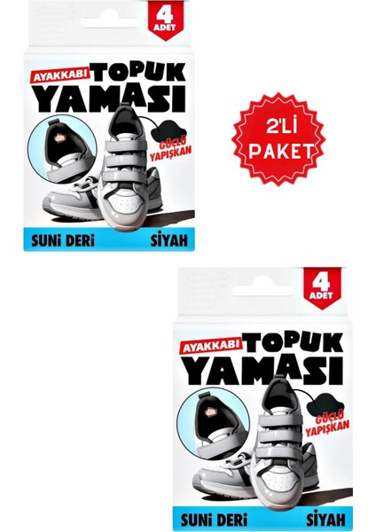 Ayakkabı Topuk Yaması Kendinden Yapışkanlı Ayakkabı Tamir Bandı Siyah (2'li Paket)