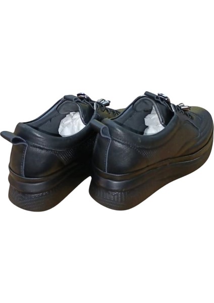 121 Kadın Deri Casual Comfort Ayakkabı Siyah