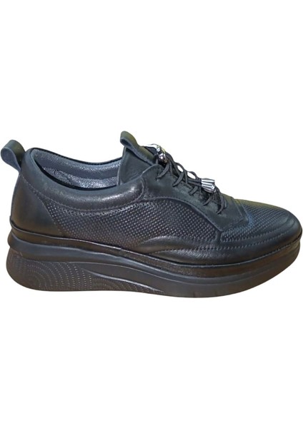 121 Kadın Deri Casual Comfort Ayakkabı Siyah