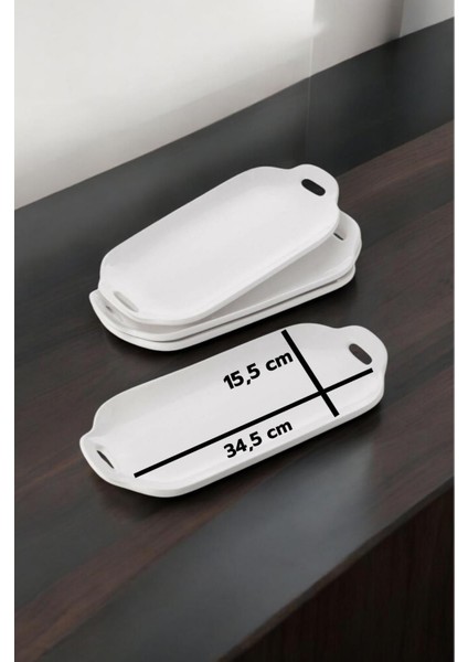 6 Lı Tavuk Dünyası Model Oval Kulplu Tabak - Kayık Servis Sunum Tabağı fiyatları