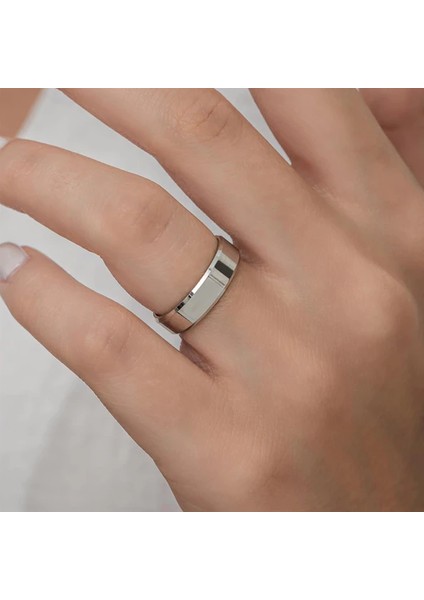 Gümüş 5mm 925 Ayar Düz Kesme Alyans