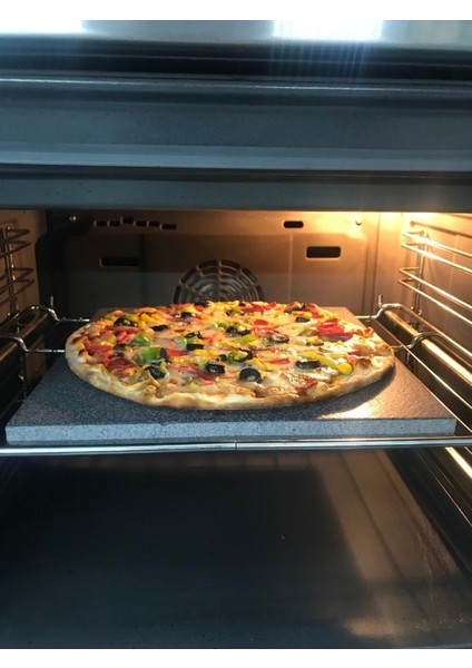 Doğal Bazalt Fırın Taşı - Kare (30X30CM) - Fırın Taşı, Pizza Taşı, Ekmek Taşı, Mangal Taşı