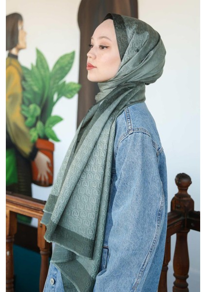 Hint Ipek Lux Original Monogram Şal (Tesettür Giyim, Geometrik, Pamuklu, Hafif, Rahat, Şık, Yüksek Kalite, Uygun)