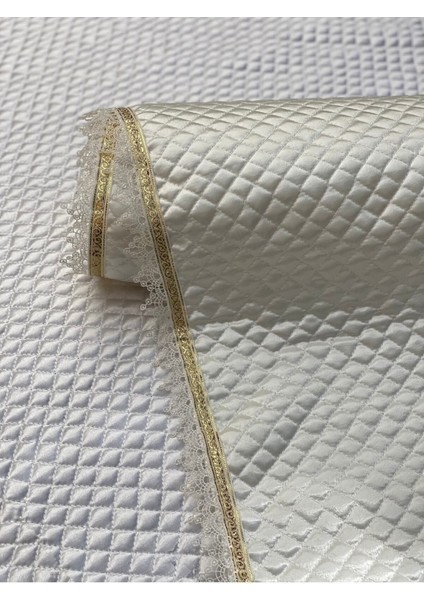 Krem 50 Cmx 10 mt Gold Su Taşı Detay Lüx Saten Kapitone Raf Örtüsü / Çekmece Örtüsü / Dolap Içi Ört fiyatları