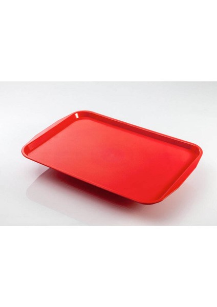Kırmızı servis tepsisi, 26x35 cm, şık ve kullanışlı orta boy plastik tepsi fiyatları