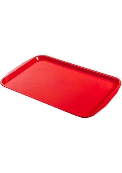 Kırmızı servis tepsisi, 26x35 cm, şık ve kullanışlı orta boy plastik tepsi modelleri