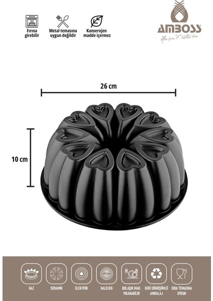 Döküm Kek Kalıbı, Siyah, Dayanıklı ve Şık Tasarım, Standart Boyut modelleri