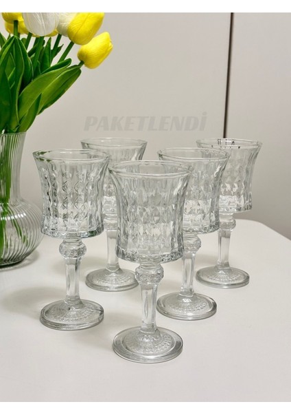 Bahamas Flüt Bardak (6 Adet) - Ayaklı Kahve Yanı Su Bardağı 140 ml