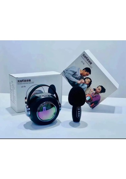 Kablosuz Bluetooth Kareoke Hoparlör Mikrofonlu Hafıza Kart Parti Dj Disko Işıkları
