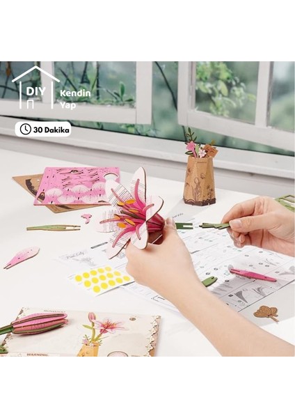 Minyatür Lilyum | Ahşap Lilyum Maketi | 3D Puzzle