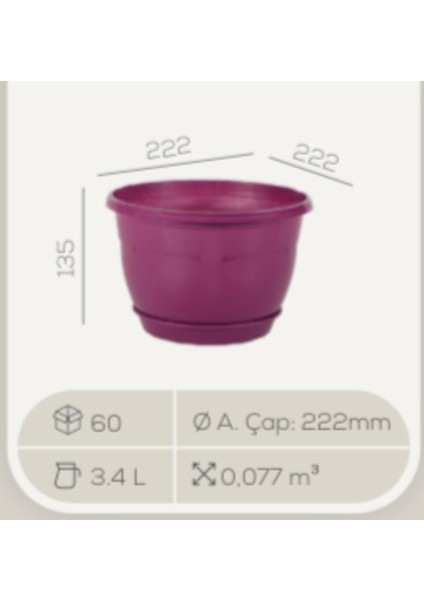 Askılı Makrome Saksı 2,li - 3,4litre