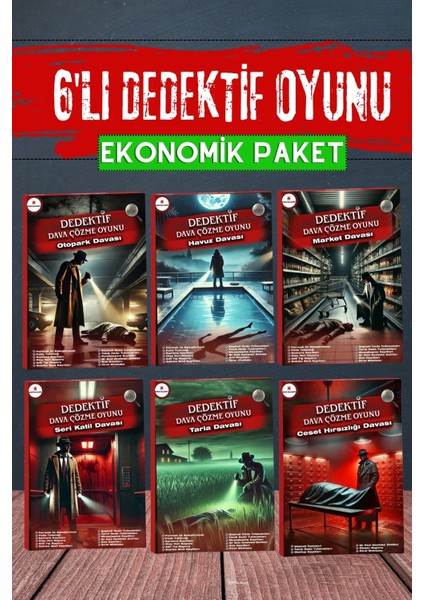 6'lı Dava Paketi Cinayet Çözme, Dedektif Oyunu - Dava Çözme Oyunu - Katil Kim Bulma Oyunu