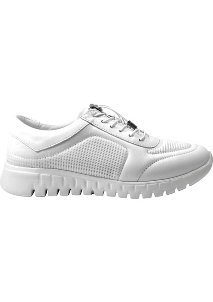 1185-E Hakiki Deri Lastikli Ortopedik Casual Kadın Spor Ayakkabı