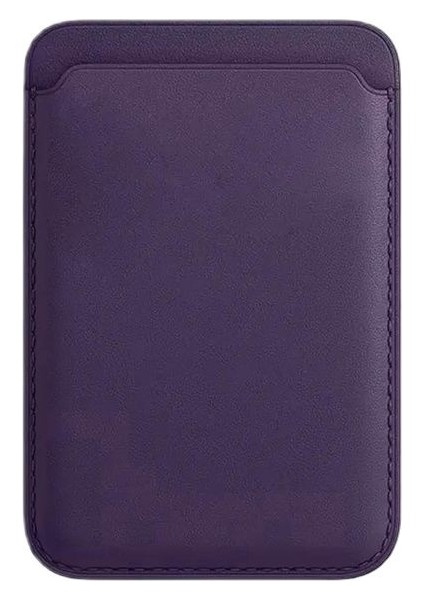 iPhone Xs Max Uyumlu Güçlü Manyetik Magsafe Deri Cüzdan Kartlık Deri Cüzdan