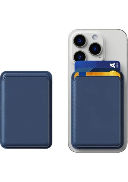 iPhone Xr Uyumlu Güçlü Manyetik Magsafe Deri Cüzdan Kartlık Deri Cüzdan