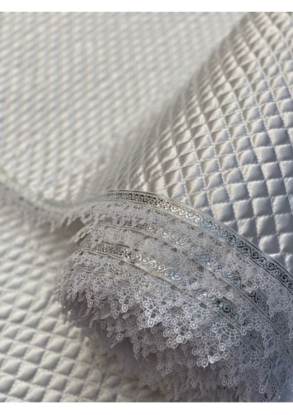 Beyaz 50 Cmx 10 mt Silver Su Taşı Detay Lüx Saten Kapitone Raf Örtüsü/çekmece Örtüsü /dolap Içi Ört indirimleri