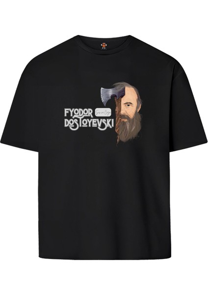 Dostoyevski Suç ve Ceza Çift Iplik Rahat Kalıp PAMUK T-Shirt fiyatları