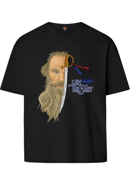 Tolstoy War And Peace Çift Iplik Dokumalı Rahat Kalıp PAMUK T-Shirt