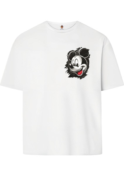 Artisticmickey Çift Iplik Dokumalı Rahat Kalıp PAMUK T-Shirt fiyatları