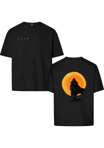 Dune Çöl Gezegeni Çift Taraf Tasarım Çift Iplik Dokumalı Rahat Kalıp PAMUK T-Shirt