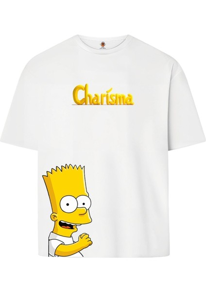 Charismason Çift Iplik Dokumalı Rahat Kalıp PAMUK T-Shirt