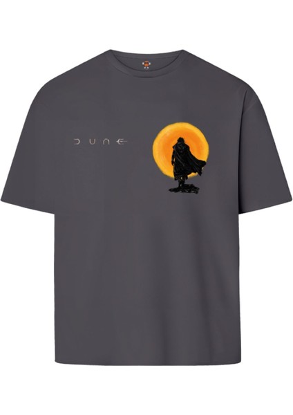 Dune Çöl Gezegeni Ön Tasarım Çift Iplik Dokumalı Rahat Kalıp PAMUK T-Shirt