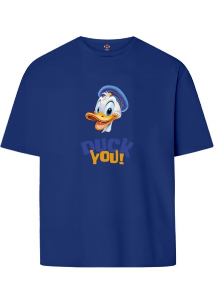 Duckyou Çift Iplik Dokumalı Rahat Kalıp PAMUK T-Shirt