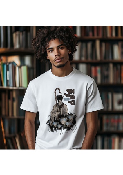 Paulo Coelho Simyacı Çift Taraf Tasarım Çift Iplik Dokumalı Rahat Kalıp PAMUK T-Shirt