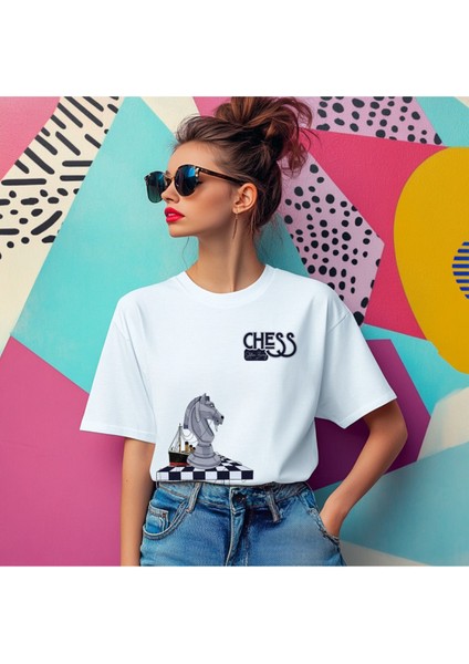 Stefan Zweig Satranç Çapraz Tasarım Çift Iplik Dokumalı Rahat Kalıp Pamuk T-Shirt modelleri