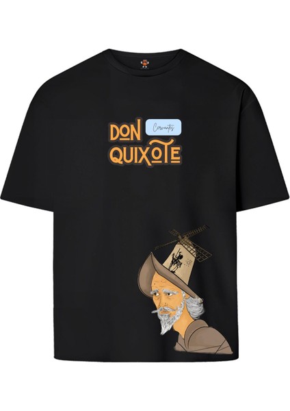 Cervantes Don Kişot Çapraz Çift Iplik Dokumalı Rahat Kalıp PAMUK T-Shirt fiyatları