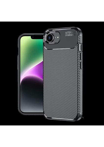 Apple Iphone 16E Kılıf Lopard Kamera Korumalı Karbon Desenli Negro Kapak Tam Koruyucu Telefon Kılıfı