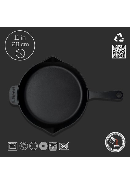 Döküm Yuvarlak Kızartma Tavası Döküm Demir Yekpare Saplı. ÇAP(Ø)28CM fırsatları