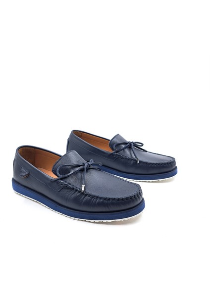 H2505 Portofino Deri Erkek Lacivert Marin Bağcıksız Loafer Ayakkabı