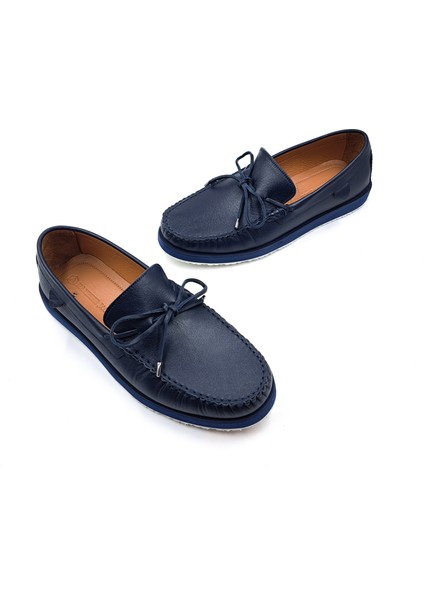 H2505 Portofino Deri Erkek Lacivert Marin Bağcıksız Loafer Ayakkabı modelleri