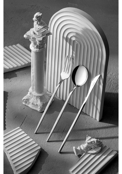 Şık 18 Parça Paslanmaz Çelik Çatal, Kaşık, Bıçak Takımı, 6 Kişilik Kutulu