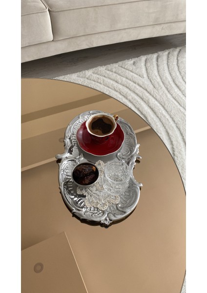 Lotus Model Dekoratif Dantel Kahve Kokteyl 6'lı Sunum Peçetesi