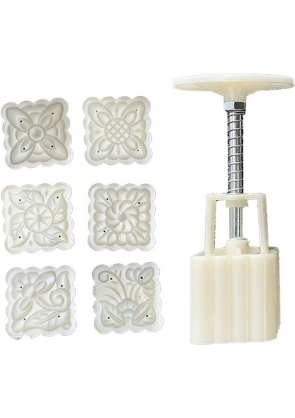 Kare Mooncake Basmalı 6'lı Kopat Set Kurabiye Kalıbı