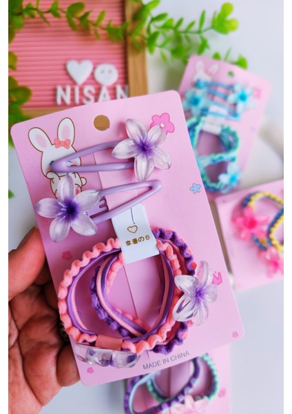 Manolya Figürlü Toka Seti (2 Adet Kalın Lastik - 2 Adet Çıtçıt)