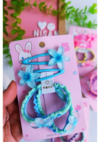 Manolya Figürlü Toka Seti (2 Adet Kalın Lastik - 2 Adet Çıtçıt)