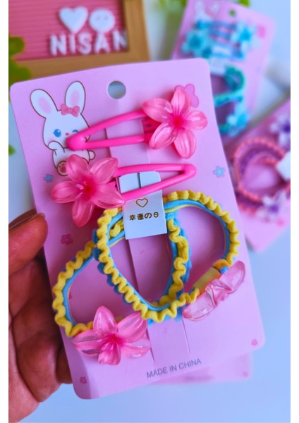 Manolya Figürlü Toka Seti (2 Adet Kalın Lastik - 2 Adet Çıtçıt)