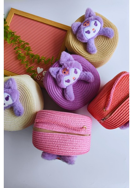 Kız Çocuk Bayramlık Kuromi Hasır Çanta (Askısı Ayarlanabilir) fırsatları