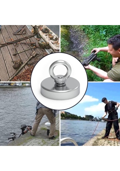 Süper Güçlü 48MM Çapında Fishing Magnet Halkalı Neodyum Pot Mıknatıs , Kanca Kurtarma Mıknatısı fiyatları