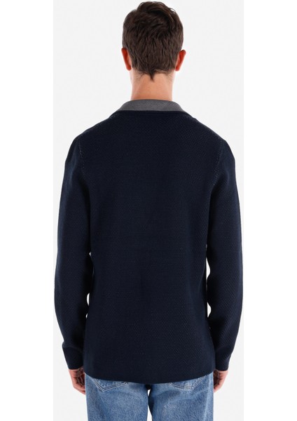 Slim Fit Lacivert Erkek Hırka Cl1054932