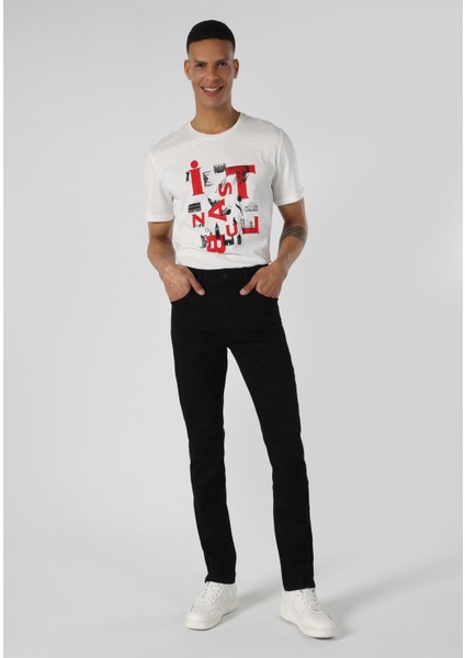 044 Karl Straight Fit Düşük Bel Düz Paça Erkek Siyah Jean Pantolon