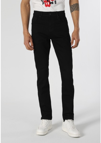 044 Karl Straight Fit Düşük Bel Düz Paça Erkek Siyah Jean Pantolon
