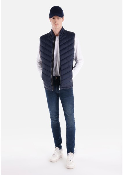 Slim Fit Erkek Lacivert Yelek
